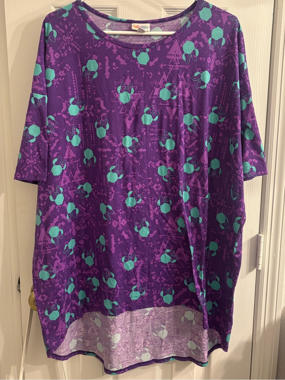 Stitch Lularoe Purple & Teal Graphic Tee